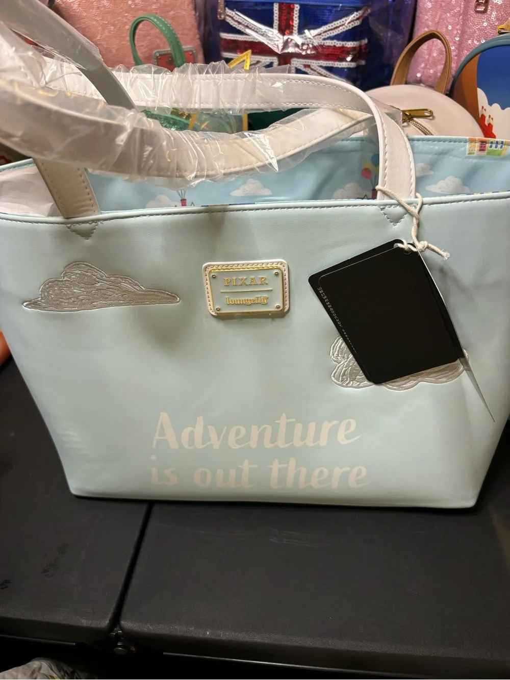 Loungefly Disney Pixar Up Floating House Pom Pom Tote Bag